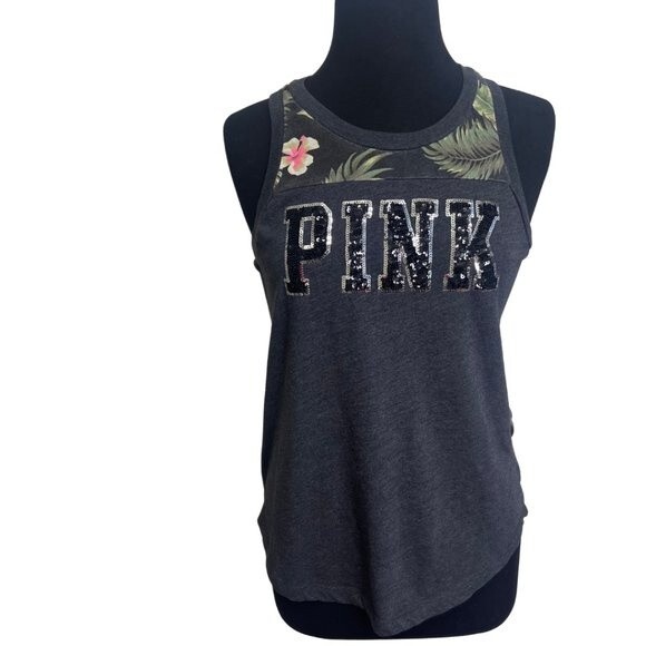 VS PINK | Floral Bling Tank Top Size Small - Picture 1 of 7